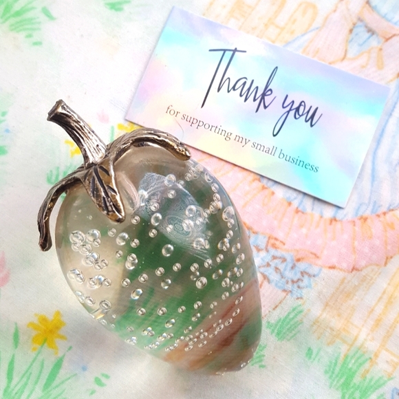 Vintage ART Glass Strawberry Paperweight Decoration - Picture 5 of 8